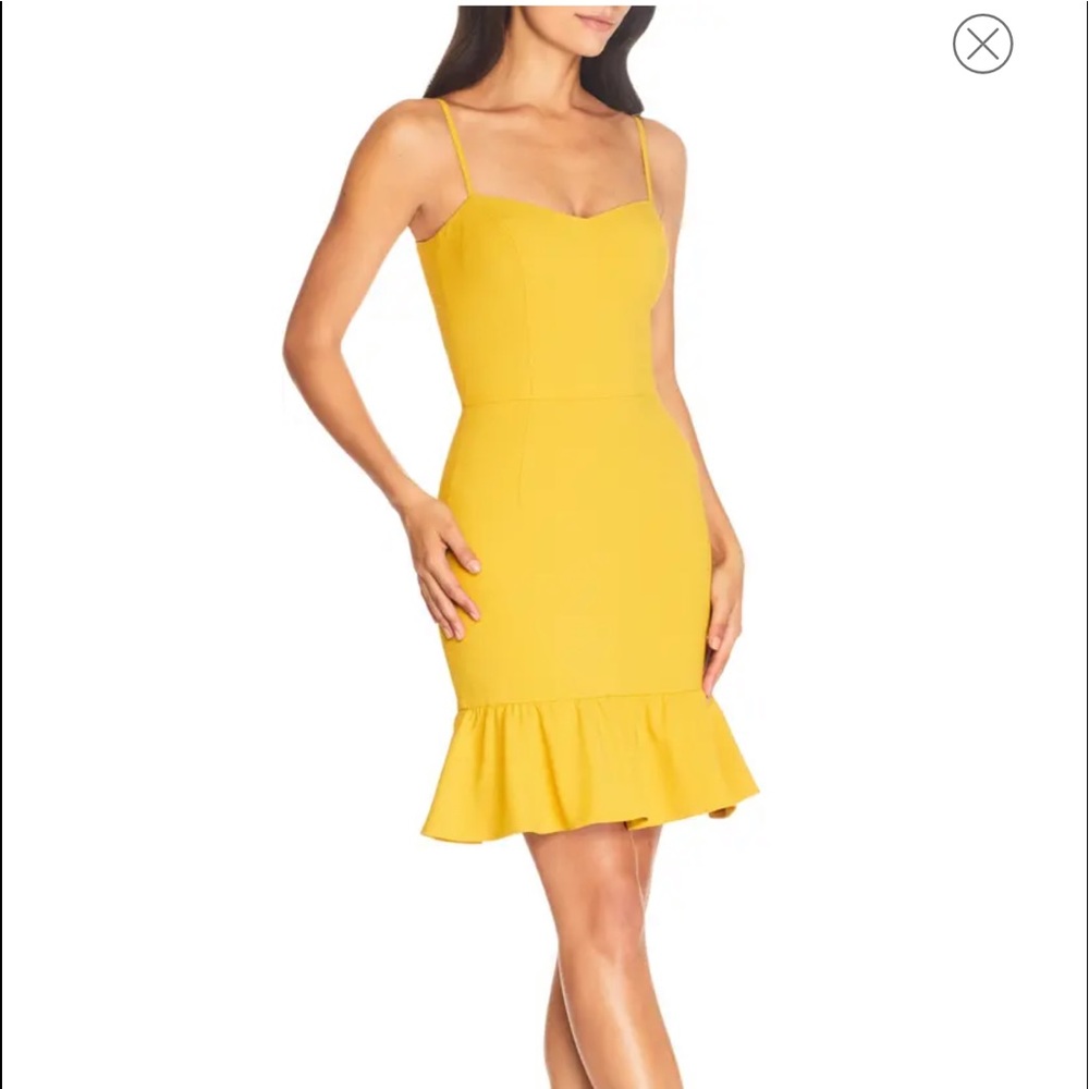 Yellow Mira Mini Dress | Dress the Population | NWT | Size Large